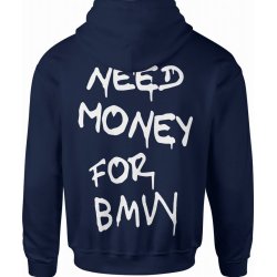  Bluza męska z kapturem Need Money for BMW granatowa