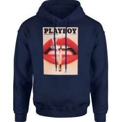  Bluza męska z kapturem Playboy magazyn usta granatowa