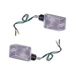 Kierunkowskaz mini czarne krótkie ramie - biały klosz