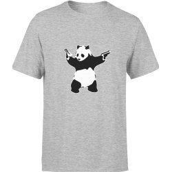  Koszulka męska Panda Banksy szara