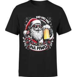  Koszulka męska Świąteczna z Mikołajem ho ho ho na piwo
