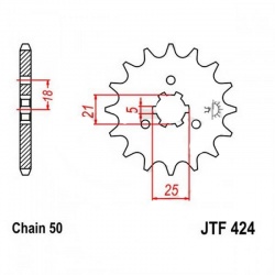  Zębatka przód zdawcza 530 16z JT F424-16 