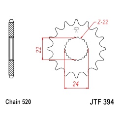  Zębatka przednia JT F1264-14 14Z, rozmiar 428