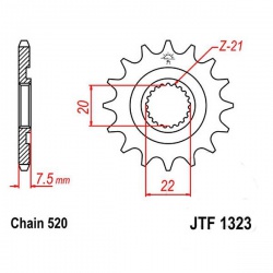  Zębatka przednia JT F1323-13 SC RAC 13Z rozmiar 520
