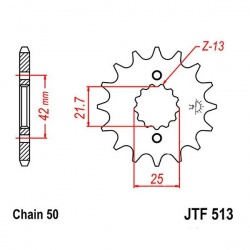  Zębatka przednia JT F513-13, 13Z, rozmiar 530