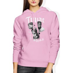  Bluza damska z kapturem 2Pac Tupac streetwear różowa