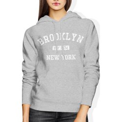  Bluza damska z kapturem Brooklyn New York NY szara