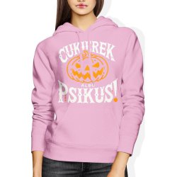  Bluza damska z kapturem Cukierek albo psikus Halloween różowa