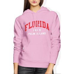  Bluza damska z kapturem Florida Palm Island różowa