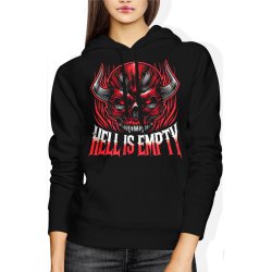  Bluza damska z kapturem Goth Szatan Czaszka Gotycka Hell is empty