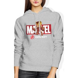  Bluza damska z kapturem Marvel Groot szara 