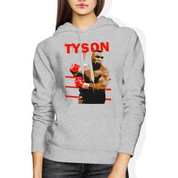  Bluza damska z kapturem Mike Tyson Boks Walka szara