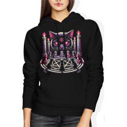  Bluza damska z kapturem Pentagram Z Kotami Okultystyczna 