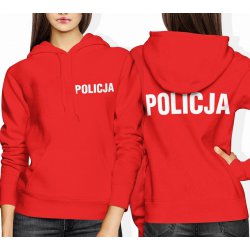  Bluza damska z kapturem Policja prezent dla policjantki policyjna czerwona