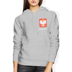  Bluza damska z kapturem Polska Patriotyczna szara