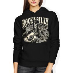  Bluza damska z kapturem Rockabilly Czaszka Z Gitara 