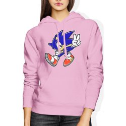  Bluza damska z kapturem Sonic Sega gra Hedgehog różowa