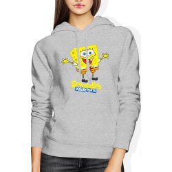  Bluza damska z kapturem Spongebob Kanciastoporty bajka szara 