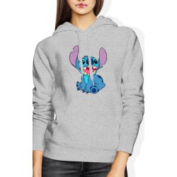  Bluza damska z kapturem Stich Lilo bajka szara