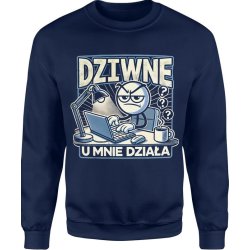  Bluza męska Dziwne u mnie działa dla informatyka programisty IT granatowa 