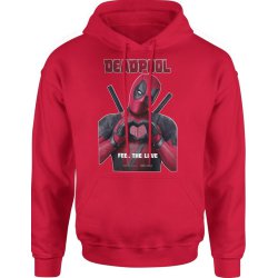  Bluza męska z kapturem Deadpool Fell The Love czerwona