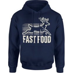  Bluza męska z kapturem Fast food jeleń z jeleniem granatowa