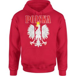  Bluza męska z kapturem Kibica Polska Orzeł czerwona