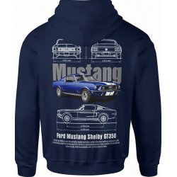  Bluza męska z kapturem Mustang Shelby Ford Gt350 Vintage granatowa