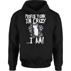  Bluza męska z kapturem Pingwin z pingwinem people think i m crazy i m hahaha