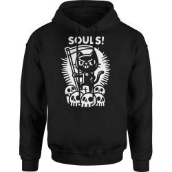  Bluza męska z kapturem Souls z kotem i czaszkami 