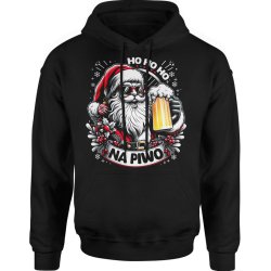  Bluza męska z kapturem Świąteczna z Mikołajem ho ho ho na piwo