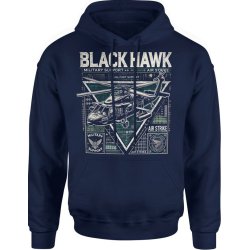  Bluza męska z kapturem Wojskowa Helikopter Black Hawk Militaria granatowa