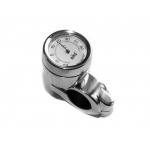 Chromowany termometr na kierownicę biała tarcza