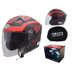  Kask Awina Jet JK528 otwarty czerwony