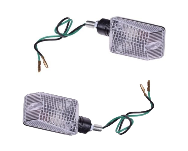 Kierunkowskaz mini czarne krótkie ramie - biały klosz