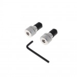 Końcówki kierownicy srebrne nakrapiane.