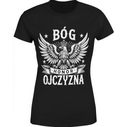  Koszulka damska Bóg Honor Ojczyzna Orzeł Biały