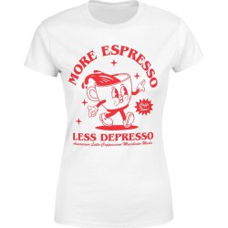  Koszulka damska More Espresso Less Depresso Kawa biała