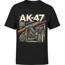  Koszulka męska Ak 47 Wojskowa Militaria Z Bronią Militarna Ak47 