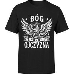  Koszulka męska Bóg Honor Ojczyzna Orzeł Biały