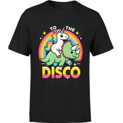  Koszulka męska Jednorożec Dinozaur To The Disco Na Imprezę