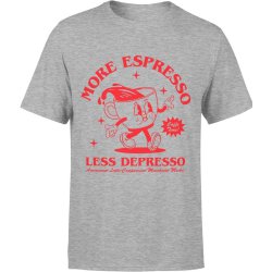  Koszulka męska More Espresso Less Depresso Kawa szara