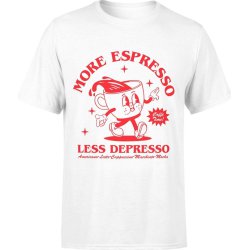  Koszulka męska More Espresso Less Depresso Kawa biała