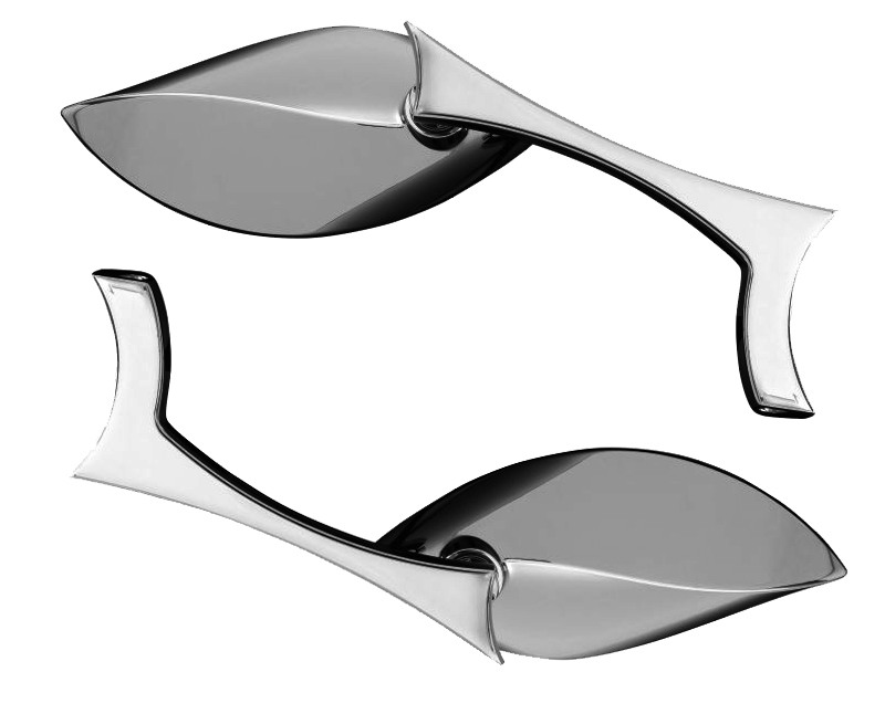 Lusterka chrom Wave chromowane custom + adaptery