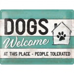 Metalowy Plakat 30 x 40cm Dogs Welcome