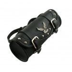 Skórzany piórnik motocyklowy z napisem Yamaha i dużym orłem