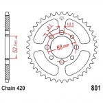 Zębatka tylna 801-54, 54 zęby, rozmiar 420